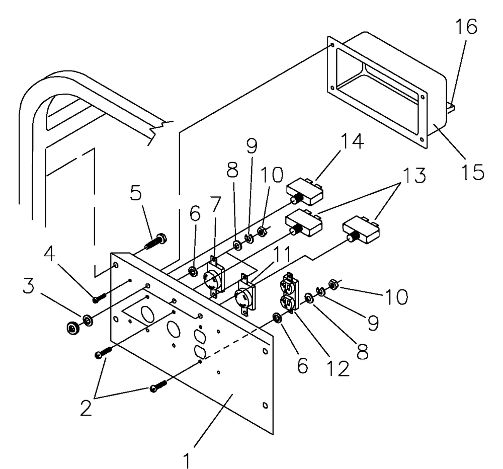 Control Panel Diagram and Parts List for 1329-0-SE5000  Briggs and Stratton Generator